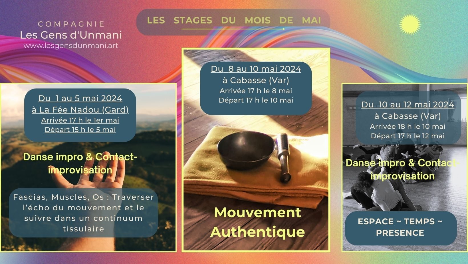 Stages danse impro et Mouvement authentique